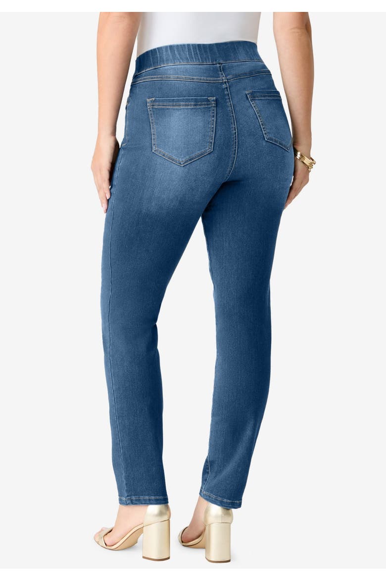 Plus Size 360° Stretch Straight Leg Jean, Alternate, color, MEDIUM STONEWASH