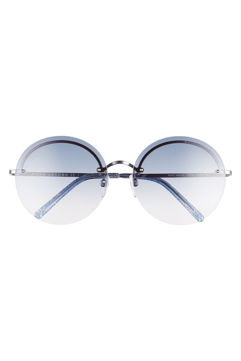 60mm Round Sunglasses, Alternate, color, BLUE/ BLUE GRADIENT