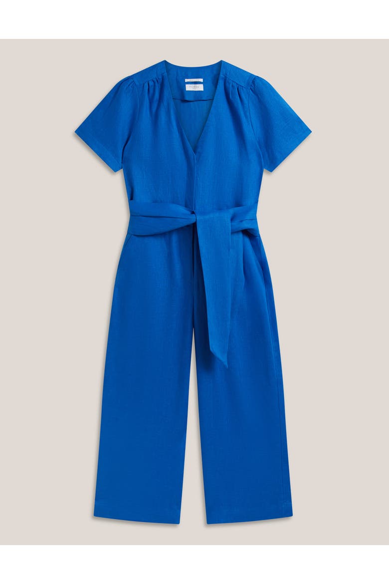 Evie V-Neck Cropped Jumpsuit, Alternate, color, Sapphire Blue
