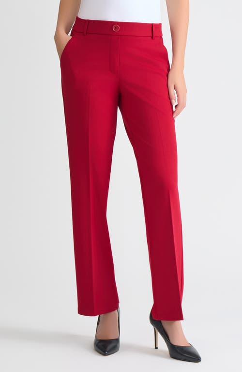 Kasper Pull-on Flare Pants In Burgundy