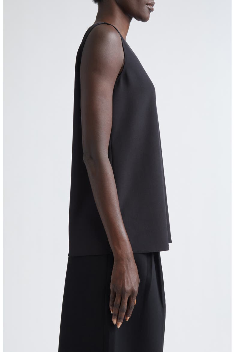 Adela Sleeveless Stretch Silk Blouse, Alternate, color, BLACK