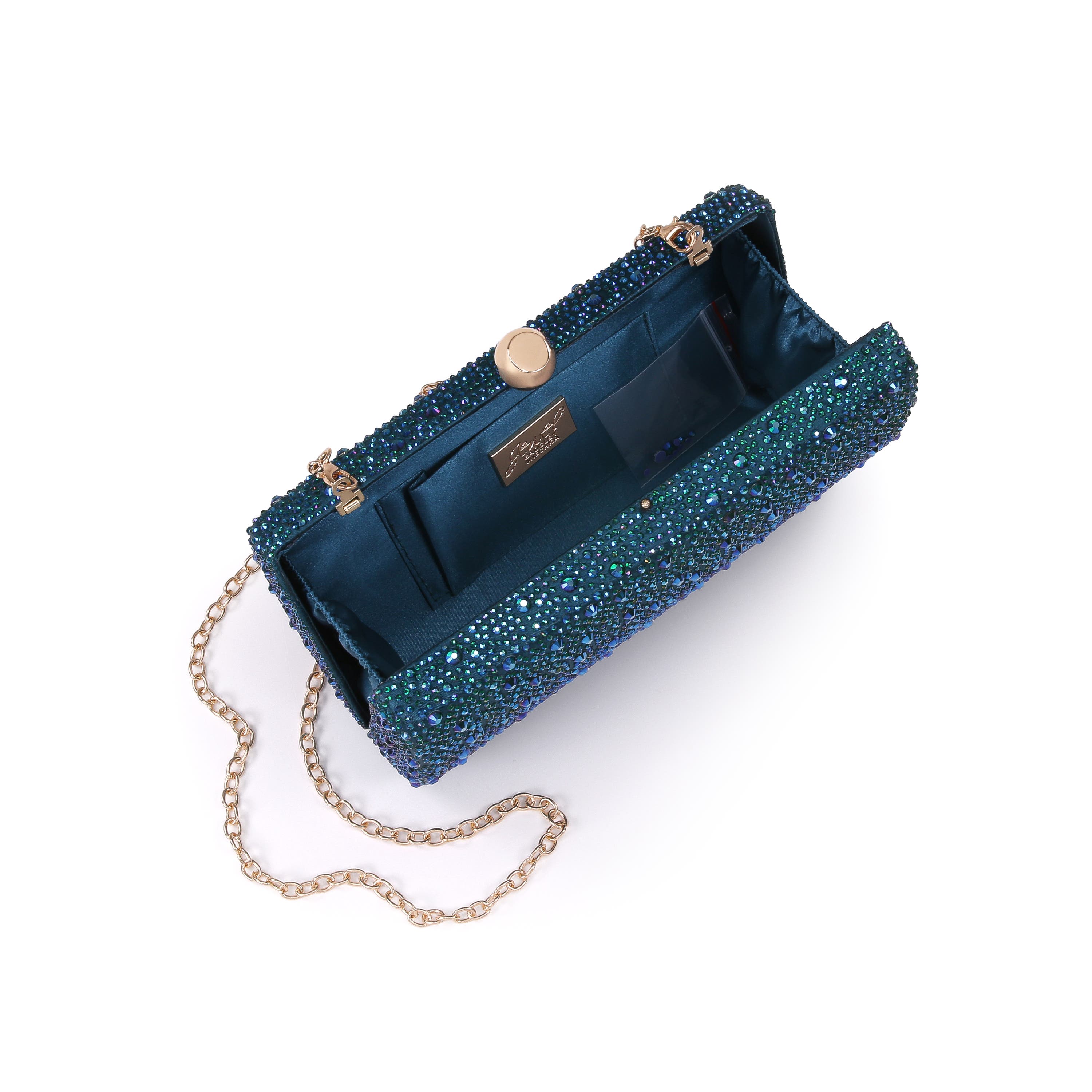 Fern Crystal Minaudière, Alternate, color, Teal