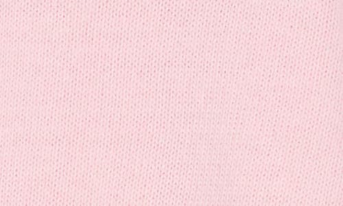 Elodie Crewneck Button Front Cardigan In Baby Pink
