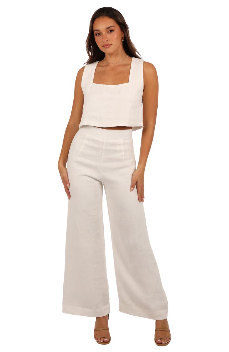 Petal & Pup Devlin Linen Crop Tank, Alternate, color, Cloud White