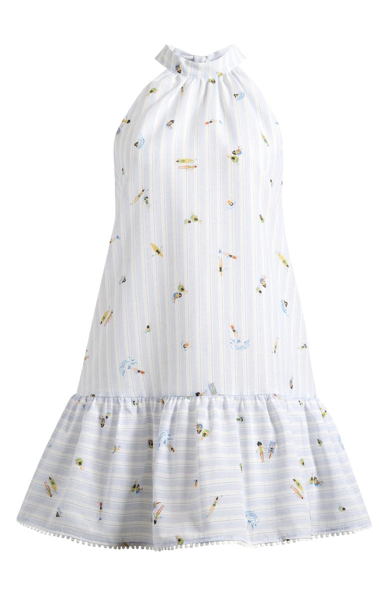 En Saison Nicole Halter Shift Minidress, Alternate, color, White Blue Multi