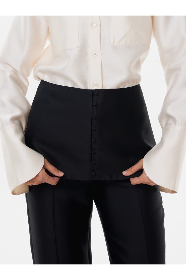Silk-wool Mini Skirt, Main, color, Black