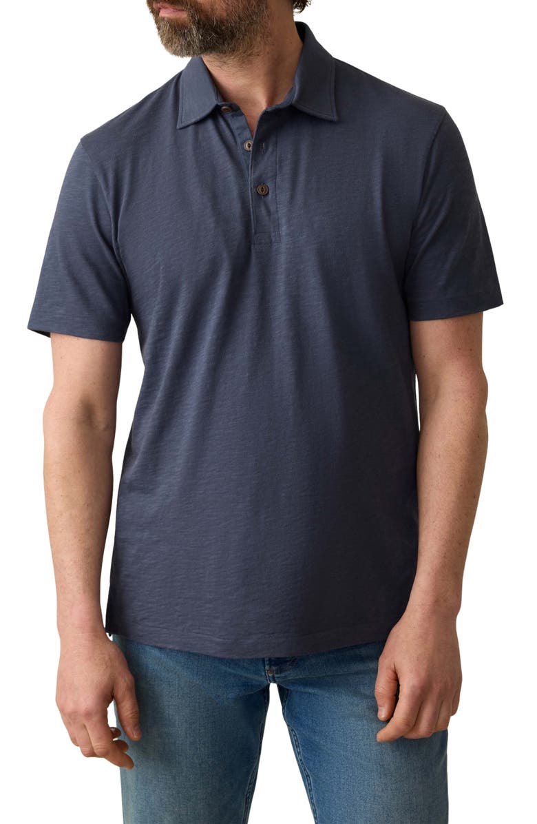 Faherty Sunwashed T-Shirt Polo, Main, color, Dune Navy
