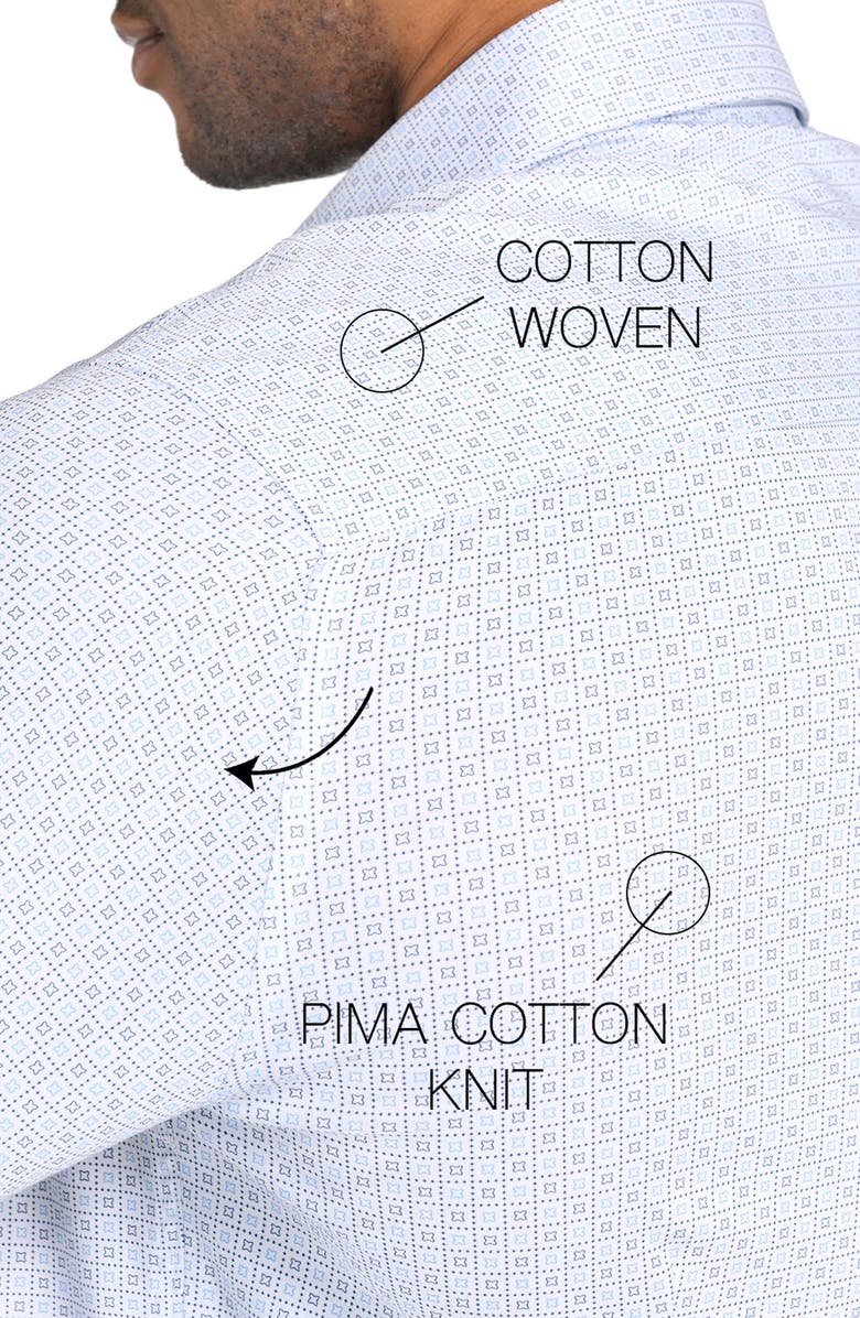 W.R.K Cross Geo Print Reworked Dress Shirt, Alternate, color, White/ Blue