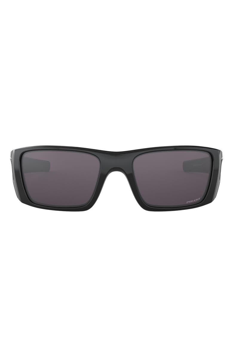 Oakley Fuel Cell 60mm Prizm<sup>™</sup> Rectangular Wrap Sunglasses, Main, color, Black