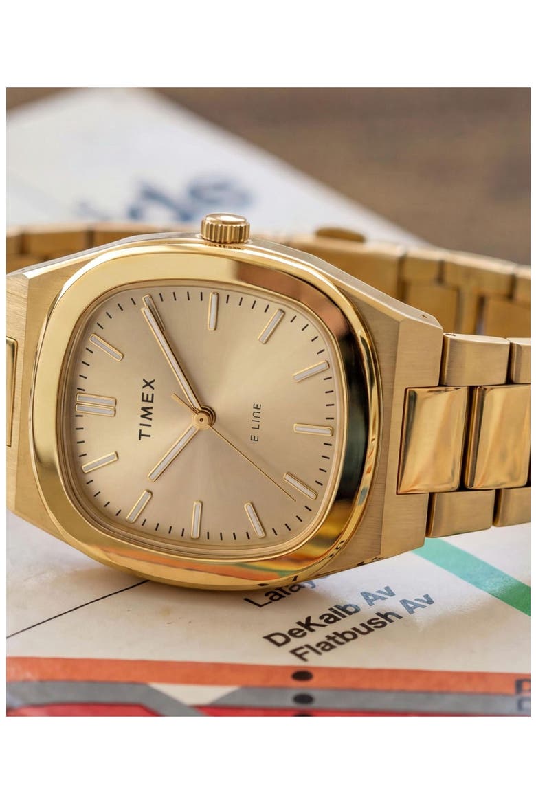 E Line Bracelet Watch, 30mm, Alternate, color, GOLD