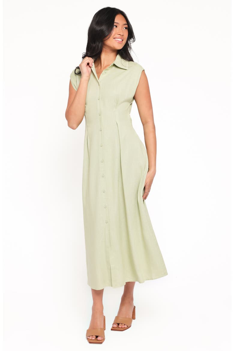 Cami Cap Sleeve Midi Shirtdress, Alternate, color, GREEN