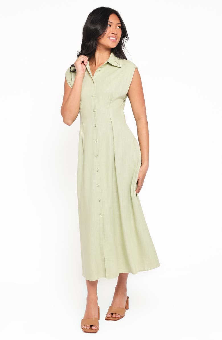 Petal & Pup Cami Cap Sleeve Midi Shirtdress, Alternate, color, Green