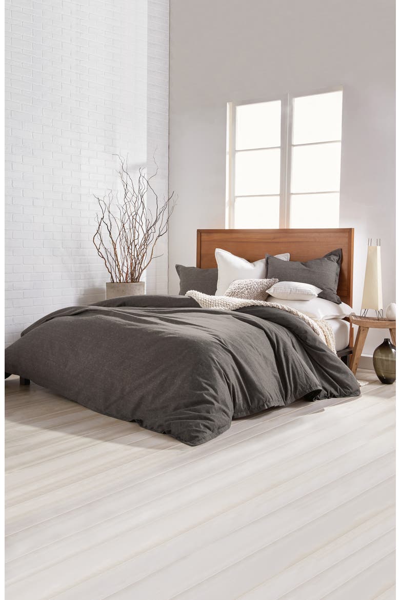 Pure Flannel Duvet Cover, Main, color, CHARCOAL