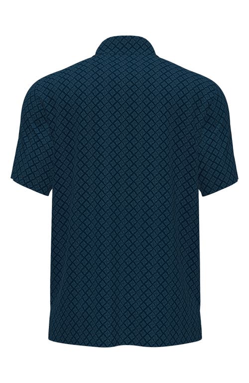 Jack Nicklaus Geo Print Golf Polo In Blue