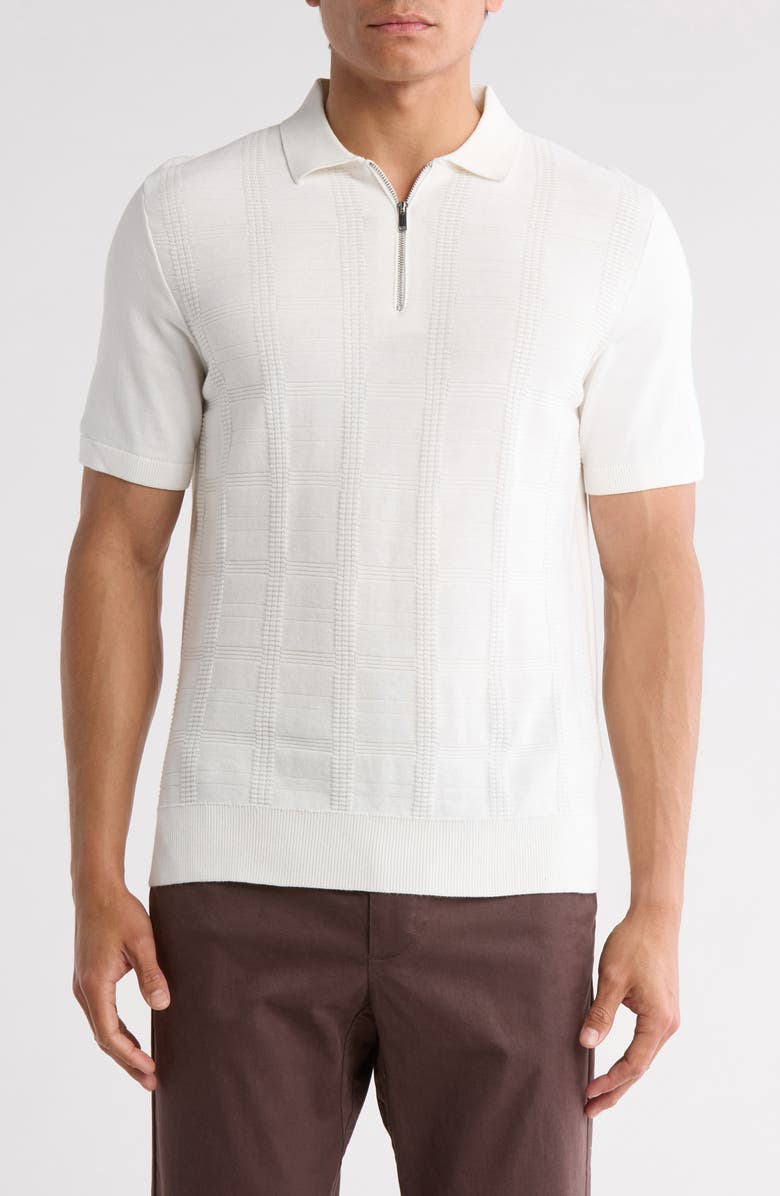 DENIM AND FLOWER Sweater Zip Polo, Main, color,