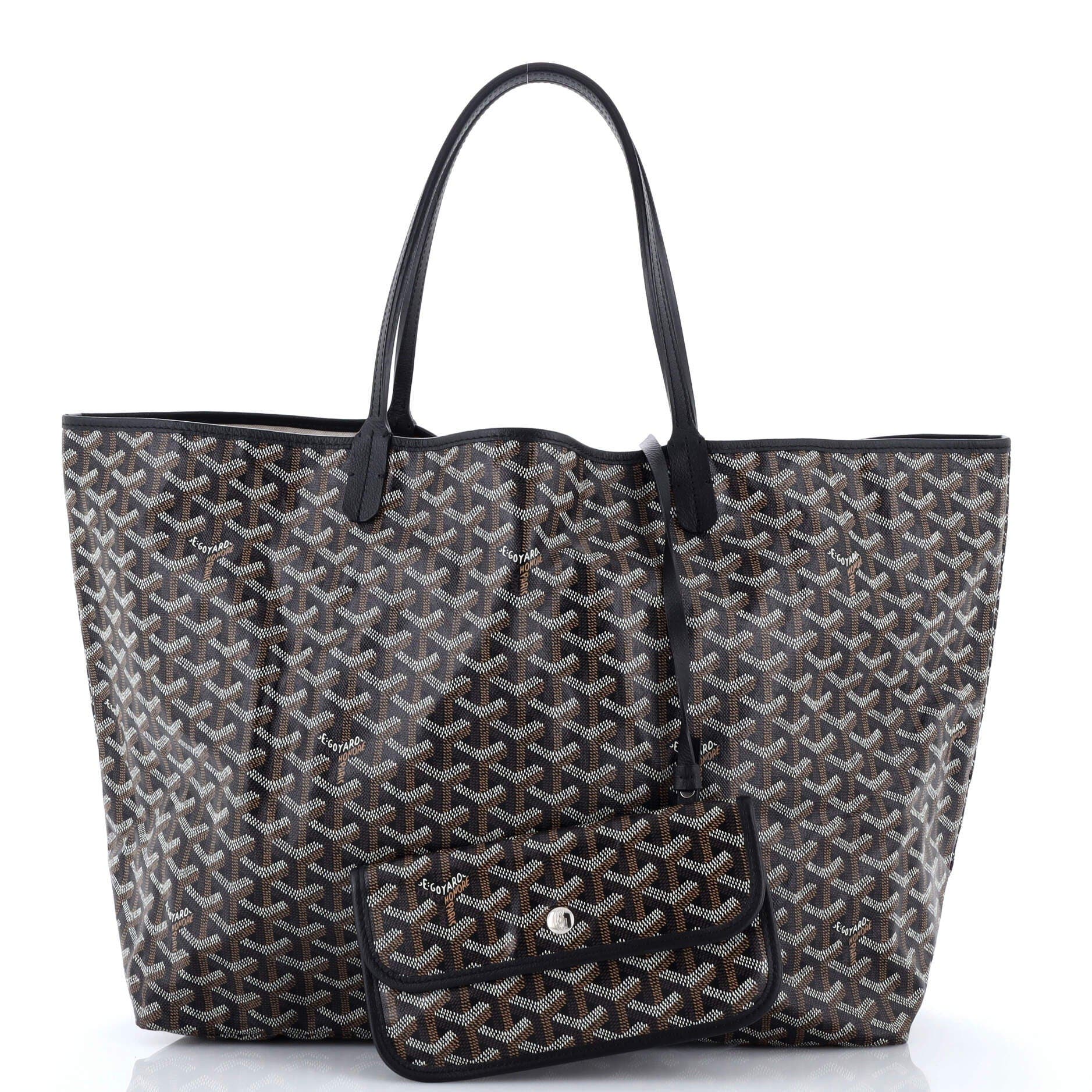 Pre-Owned Goyard Saint Louis Tote Coated Canvas GM, Alternate, color, Black