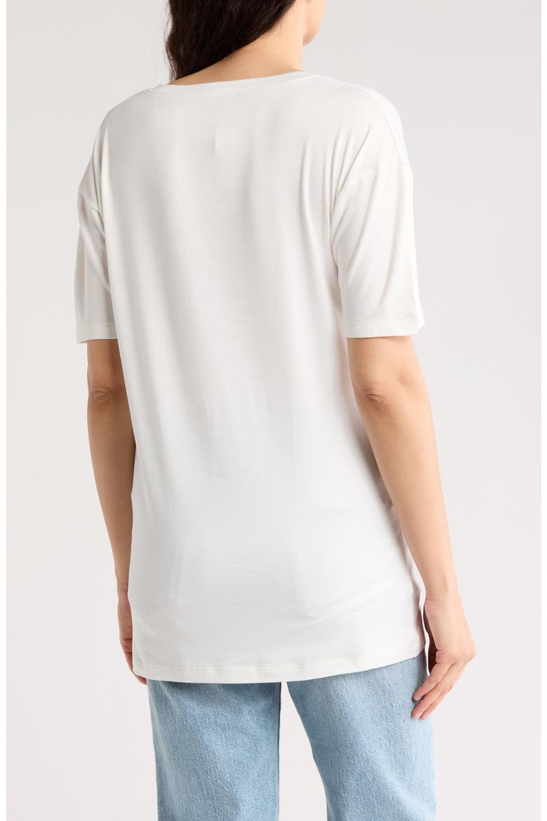 V-Neck Pocket T-Shirt, Alternate, color, WHITE PINK FLORAL WREATH PRINT