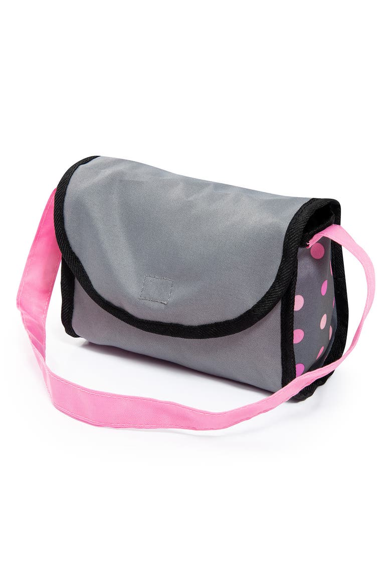 Pram Cosy Fairy Poka Dot Grey Pink For Dolls Up To 18 Inch, Alternate, color, Multicolored
