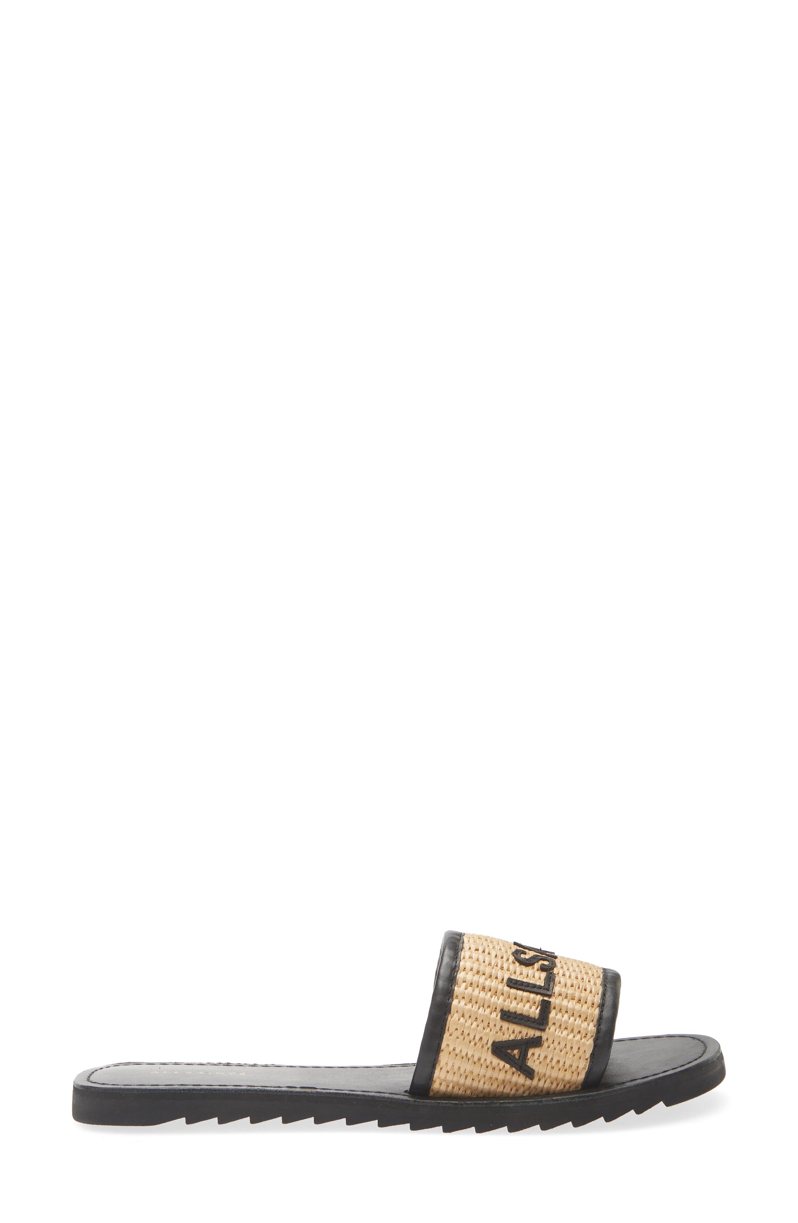 Hoxton Woven Slide Sandal, Alternate, color, BLACK/ NATURAL