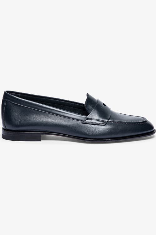 Santoni Famed Leather Loafers In Blue