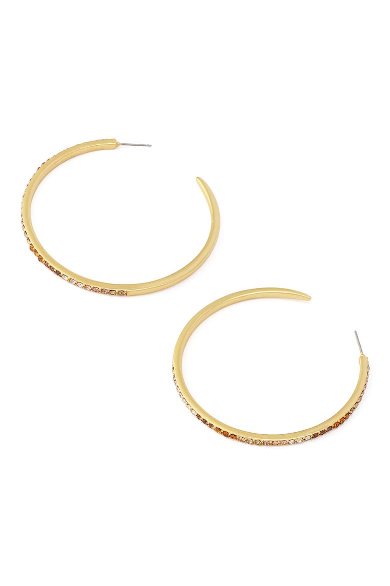 Pavé Large Hoop Earrings, Alternate, color, GOLD/ NEUTRAL