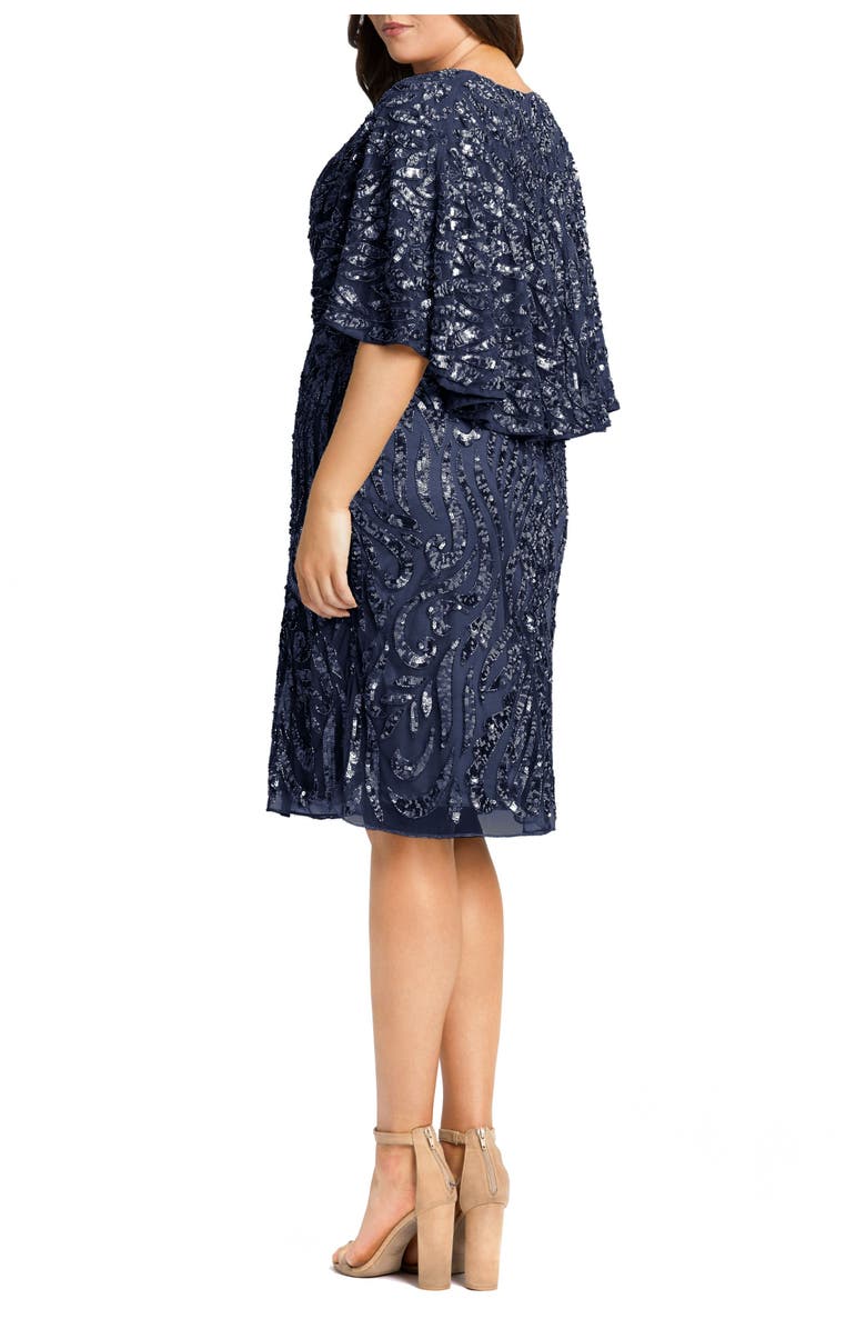 Mac Duggal Embellished Cape Sleeve Cocktail Dress, Alternate, color, 