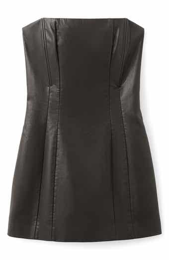 Strapless Faux Leather Minidress