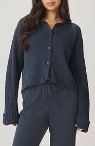 Splendid Gracie Cable Stitch Sleeve Cardigan
