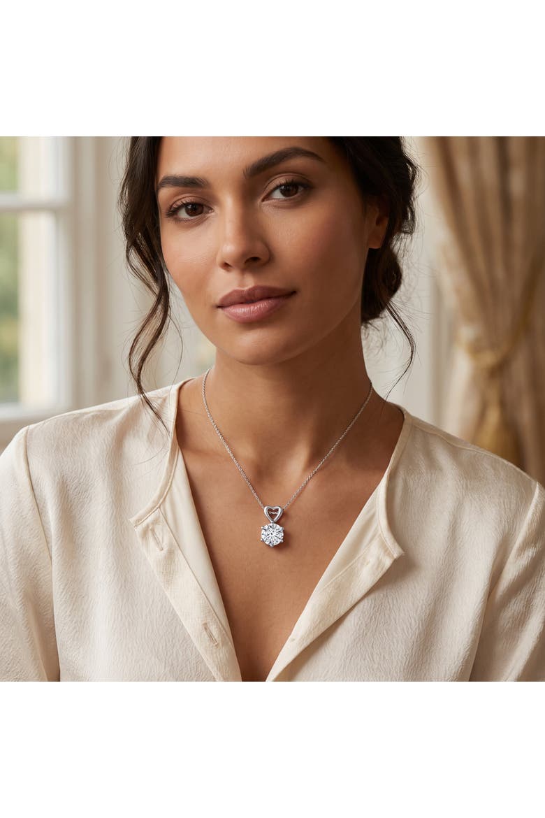 3/4Ct Lab Grown Diamond Solitaire Pendant 14k Gold 18" Necklace & Chain, Alternate, color, Yellow Gold