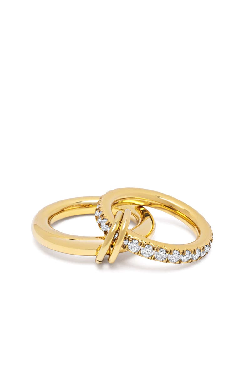 Nialaya Double Hoop CZ Stones Ring, Main, color, Gold