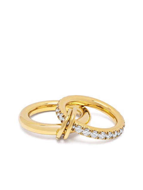 Double Hoop CZ Stones Ring