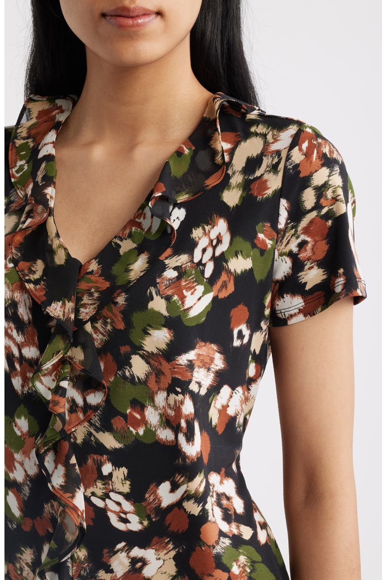 Cascade Ruffle V-Neck Top, Alternate, color, ANNE BLACK MULTI