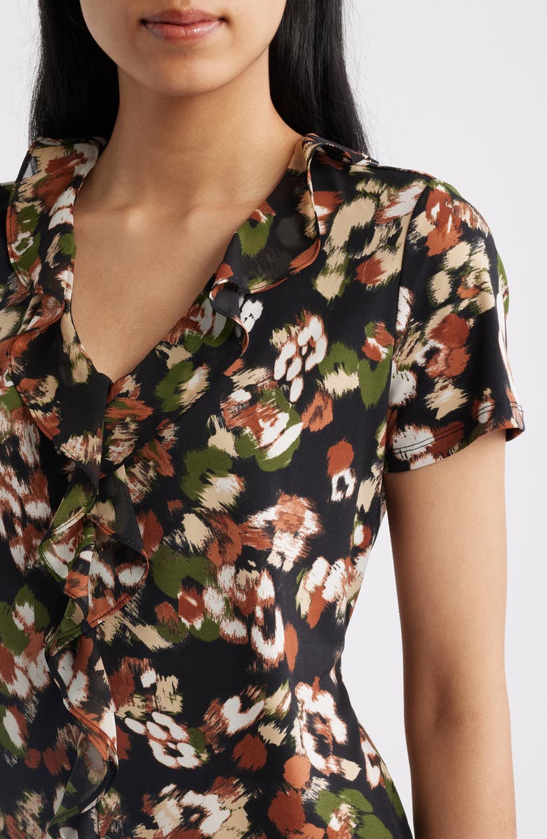 AK ANNE KLEIN Cascade Ruffle V-Neck Top, Alternate, color,