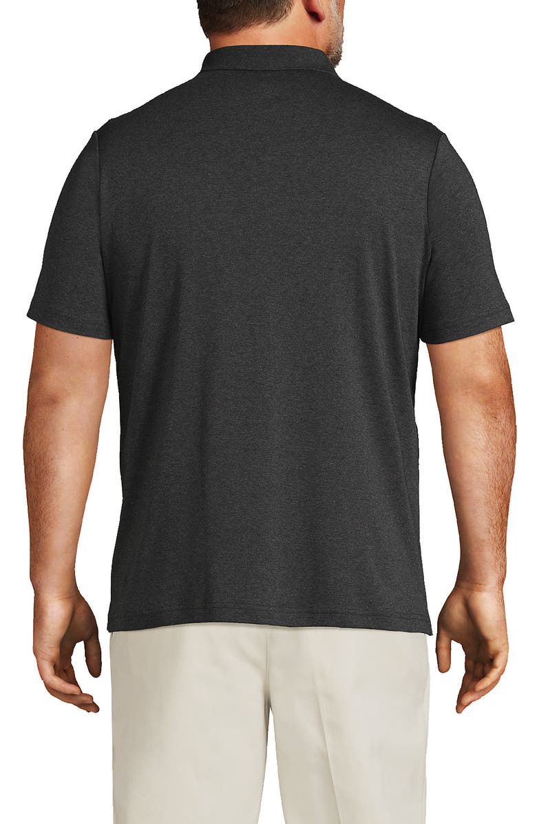 Lands' End Short Sleeve Cotton Supima Polo Shirt with Pocket, Alternate, color, Dark Charcoal Heather