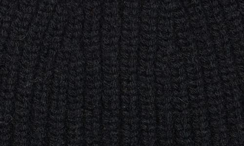 Acne Studios Pansy Face Patch Wool & Yak Hair Blend Beanie In Black