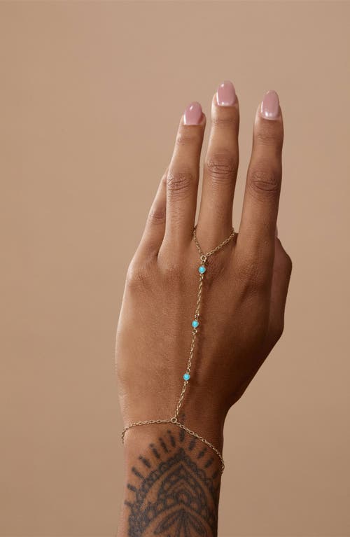 Set & Stones Cyrus Hand Chain In Gold/turquoise