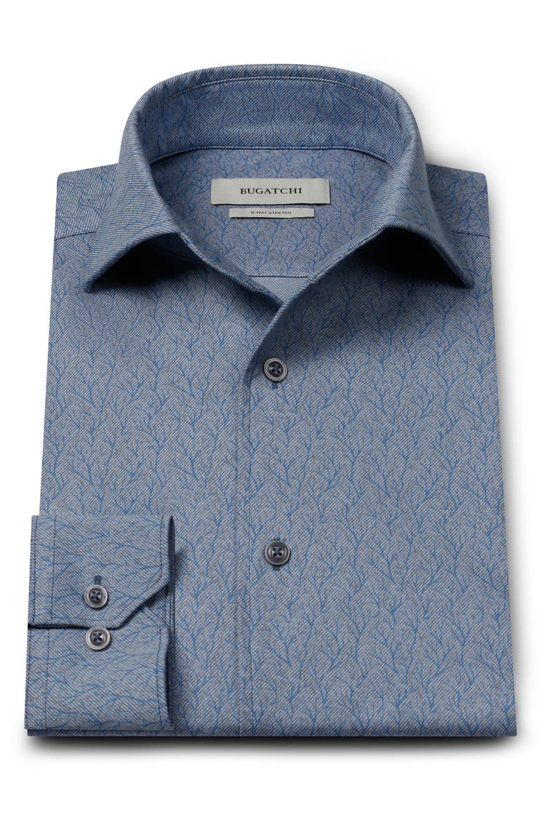 Devon OoohCotton® Branch Print Button-Up Shirt, Main, color, AIR BLUE