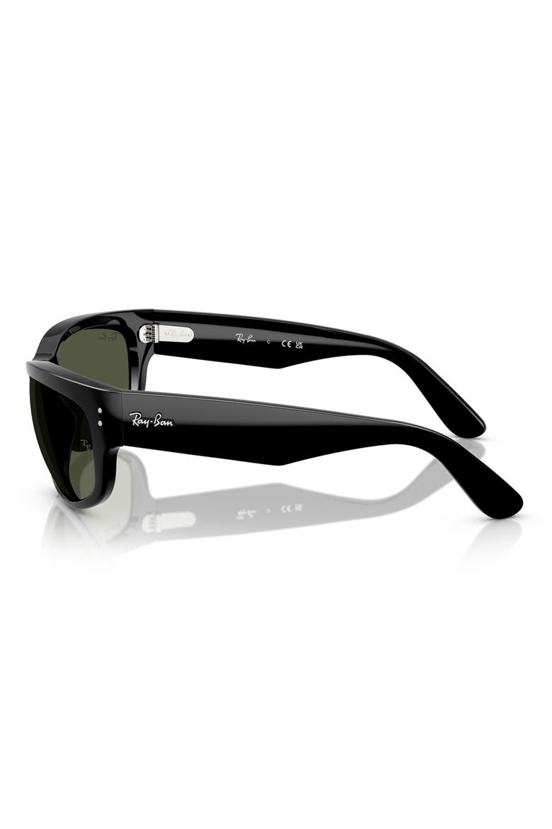 63mm Pillow Sunglasses, Alternate, color, BLACK