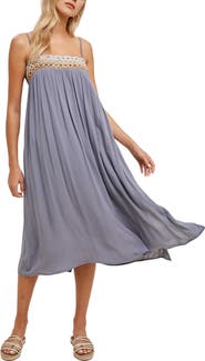 WISHLIST Knit Trim Babydoll Dress