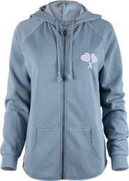 Love All Tennis Women's Courtney Lightweight Wash Zip Hoodie