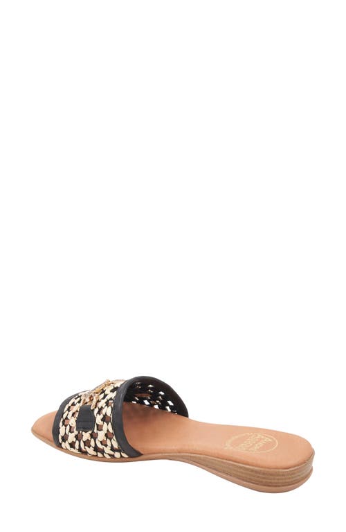 Andre Assous André Assous Niles Crystal Bit Slide Sandal In Black Natural/black