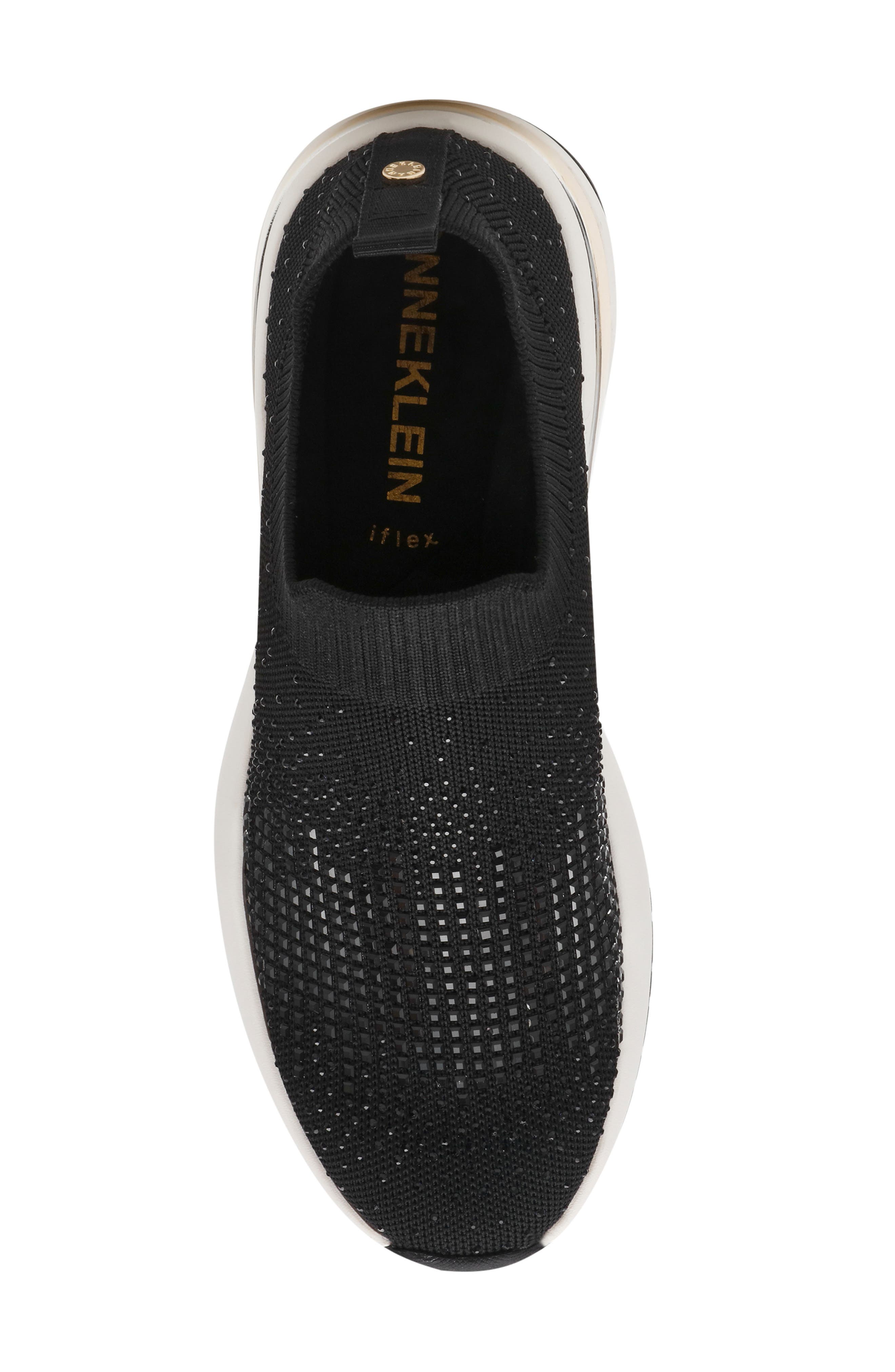 Anne Klein Compete Knit Platform Sneaker, Alternate, color, Black Crystal