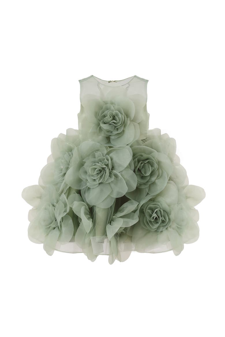 Floral Blooming Flowers Dress, Main, color, Green