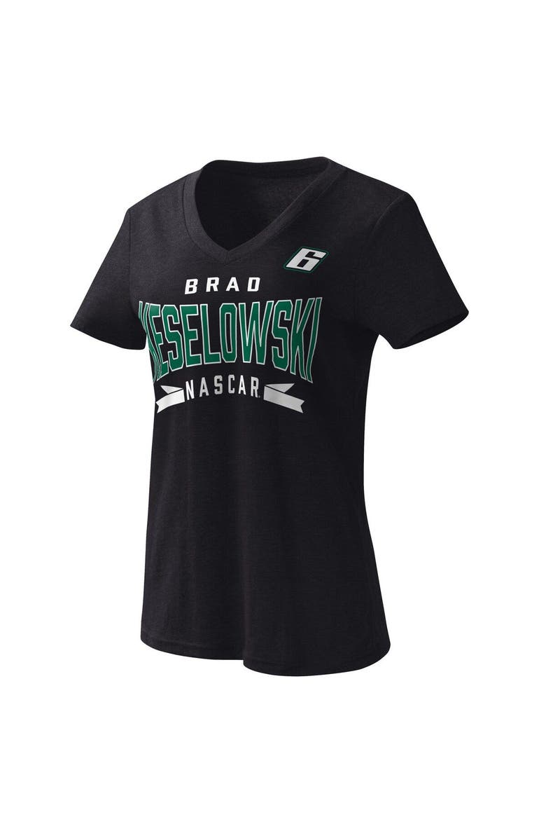 G-III 4HER BY CARL BANKS Women's G-III 4Her by Carl Banks Black Brad Keselowski Dream Team V-Neck T-Shirt, Main, color, 