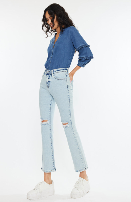 Kancan Benny Essentials High Rise Bootcut Jeans In Blue