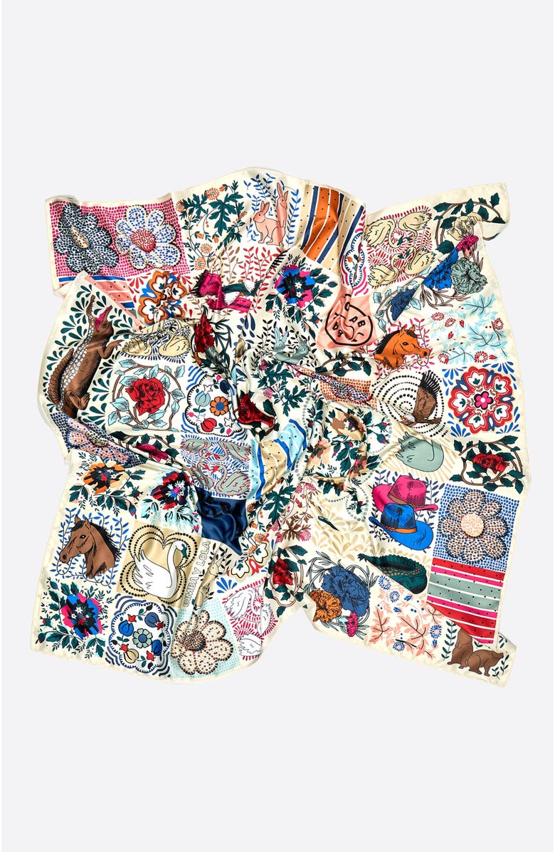 Bimba y Lola Mosaic Scarf, Alternate, color, Ivory