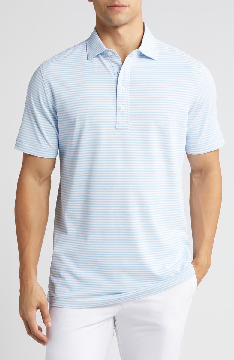 Peter Millar Crown Crafted Mood Performance Mesh Polo, Main, color, Blue Frost