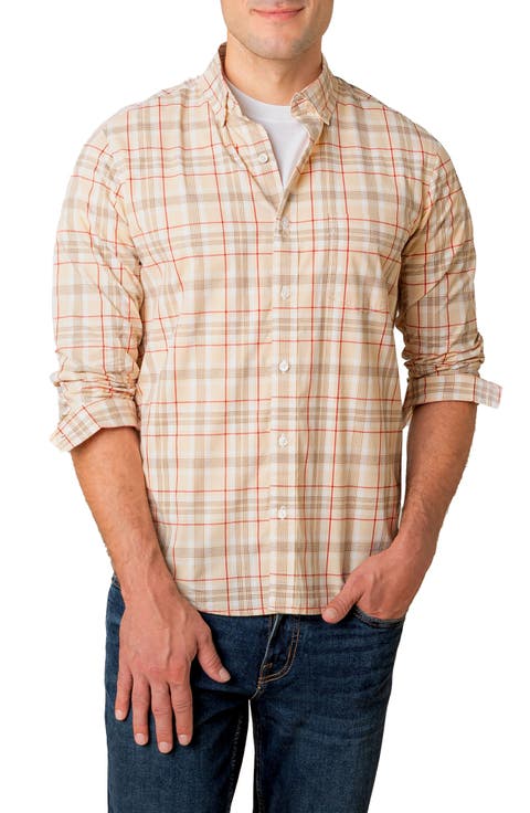 Organic Long Sleeve Stretch Poplin Button Down Shirt