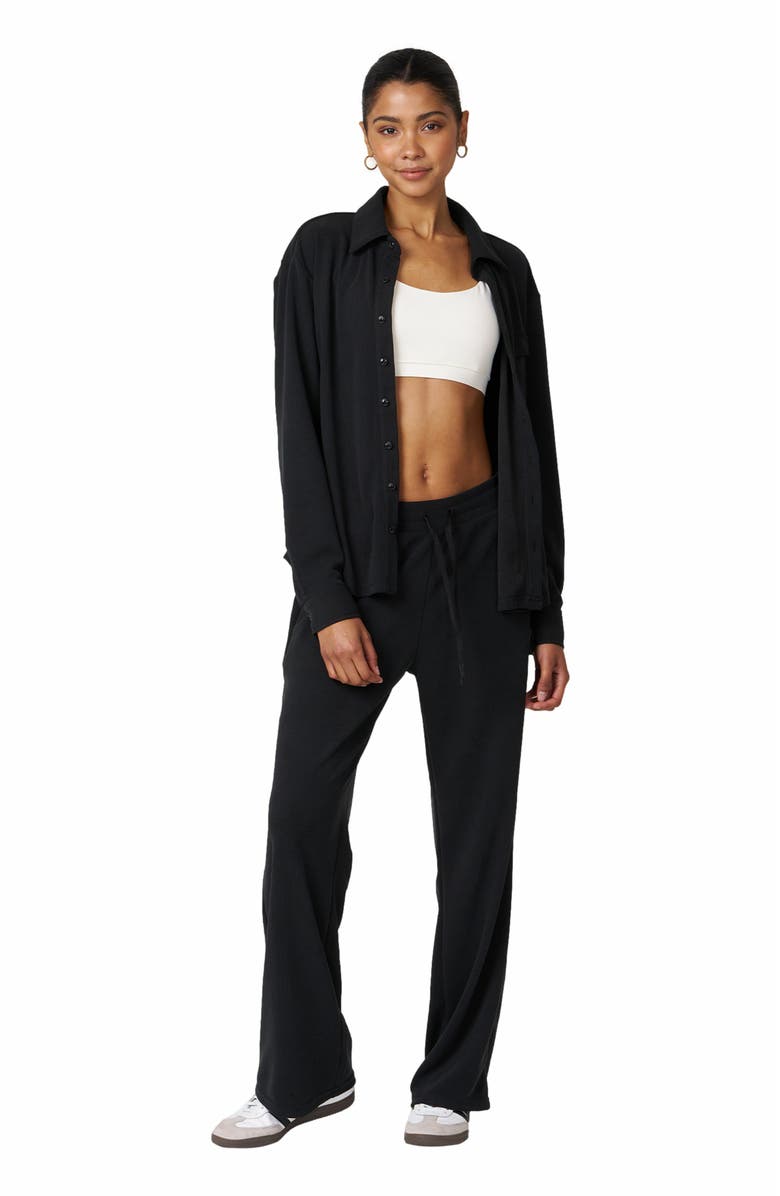 Rebody Active Retreat Waffle Wide Leg Pant 30", Alternate, color, Black