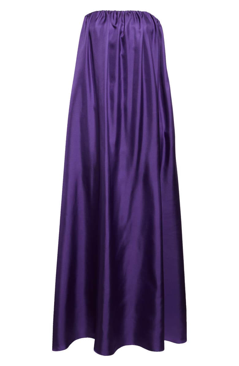 Max Mara Edda Strapless Silk Twill Dress, Alternate, color, Purple